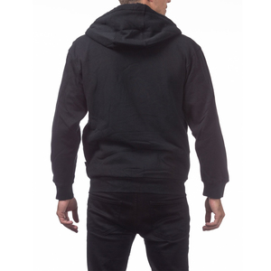 Vintage Style Heavy Weight <b>Wool</b> Zipper Hoodie Men Distressed Solid <b>Yarn</b> Rugged Work Wear Thick Double Layer - Product Image 2