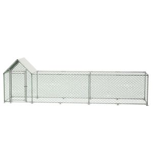Pollaio in Metallo 16x3FT con Copertura, Recinto per Galline da Giardino, Gabbia per Pollame, Prodotto per Allevamento Animali - Product Image 1