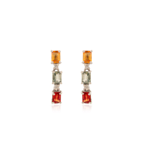 Pendientes colgantes de plata de ley 925 con múltiples zafiros 100% auténticos, diseño elegante y maravilloso, para niñas y mujeres - Product Image 1
