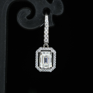 Cubic Dangle Screw <b>Back</b> <b>Earring</b> Jewelry 925 Solid Sterling <b>Silver</b> with Claw Setting Freshwater Pearl Moissanite for Wholesale - Product Image 1