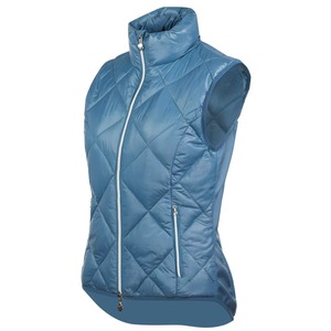 Women Diamond Quilted Puffer Vest <b>Navy</b> Blue Sleeveless Padded <b>Gilet</b> Full Zip Bodywarmer Winter Outdoor Jacket Horse Riding Wear - Product Image 3