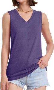 Women V Neck Sleeveless Knitted <b>Tank</b> <b>Top</b> Solid Color Casual Wear <b>Purple</b> from bangladesh - Product Image 2