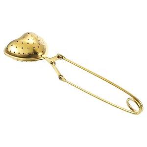 Luxury engraved brass tea strainer <b>spoon</b> premium loose leaf tea filter perforated design decorative handle elegant tea brewing - Product Image 3