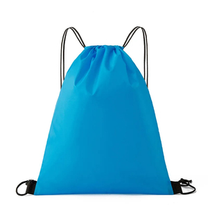 pink Polyester Drawstring <b>Backpack</b> Adjustable <b>Strap</b> Lightweight Casual Gym Bag Solid Color Unisex - Product Image 4