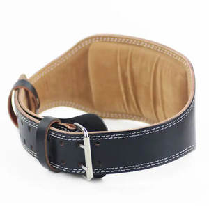 Ceinture de musculation en cuir rembourrée de 4 pouces avec boucle à double ardillon, accessoire de gym pour le soutien du dos et l'entraînement de soulevé de terre - Product Image 6