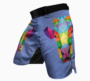 Pantalones Cortos de MMA con Estampado Personalizado, Diseño de Latido de Corazón Azul, Sublimación, Ropa de Artes Marciales Mixtas, Secado Rápido, Pantalones Cortos de Lucha para Hombre - Product Image 3