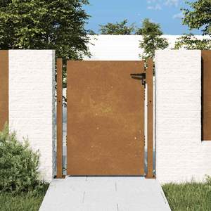 Porte de jardin en acier Corten 39,4x49,2 pouces, porte battante, design industriel, durable, revêtement en poudre, installation facile - Product Image 4