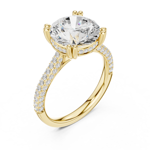 Anillo de Compromiso de Oro Sólido de 14K con Diamante Cultivado en Laboratorio de 4 CT, Corte Brillante Redondo, Estilo Solitario de Alto Perfil - Product Image 4