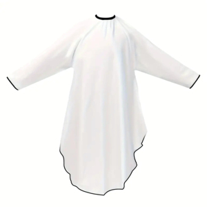 Cape de coiffure blanche à manches longues en nylon, résistante à l'eau, portable, couleur personnalisable, protectrice et réutilisable pour salon de coiffure - Product Image 1