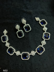 Conjunto de joyería nupcial de diamante americano clásico, collar y pendientes de dos piezas para boda, estilo clásico de moda - Product Image 2