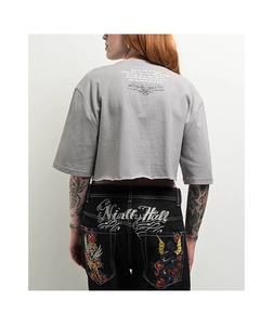 เสื้อครอปแขนสั้นคอกลมลำลองผ้าฝ้ายทรงหลวมสไตล์สตรีทแวร์สำหรับฤดูร้อน เสื้อยืดกราฟิกสำหรับใส่ทุกวัน เสื้อครอปผู้หญิงลำลอง - Product Image 6