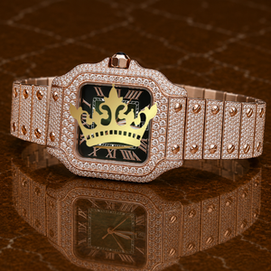 Luxury Men's Moissanite Watch with Iced Out Bezel Design - Product Image 1