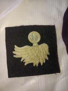 Écusson pour uniformes, écologique, non tissé, personnalisé, brodé, avec motif Ailes Dorées et Feuille d'Érable sur feutre noir, à coudre - Product Image 2