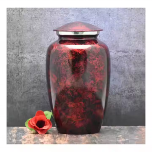 Urna Funeraria Internacional Falah, Estilo Clásico Forestal Marrón Plateado con Grabado de Flores, para Cenizas de Adultos - Product Image 2