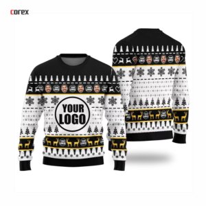 Suéter Navideño Corex para Hombre con Logotipo Personalizado, Impresión por Sublimación, Transpirable, 100% Algodón, Cuello Redondo, Jersey Navideño de 300g - Product Image 6