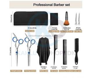 Ensemble de ciseaux de coiffure professionnels pour barbier, outils de coupe et d'éclaircissement des cheveux - Product Image 6