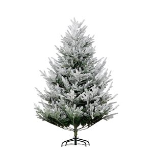 Albero di Natale Artificiale Floccato da 210 cm con 795 Punte, Base in Acciaio da 2,1 m, Apertura Automatica, Verde Decorato - Product Image 1