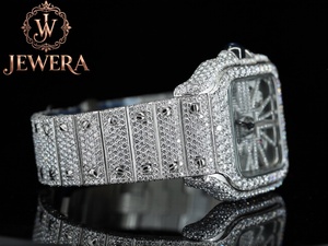 Mens High Quality Hip Hop Moissanite Diamond Stainless Steel Watch Glass Luxury Jewelry Accessory for Weddings Parties Festivals - Product Image 2