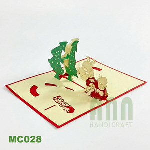 การ์ดอวยพรงานคริสต์มาส ANN HANDICRAFT MC028 แบบป๊อปอัพ 3 มิติ ศิลปะพื้นบ้านเคลือบเงาด้าน พิมพ์ออฟเซ็ต - เวียดนาม - Product Image 6