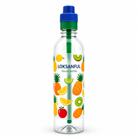 Ensemble de bouteilles d'eau personnalisées de 500 ml avec bouchon à paille aromatisé, capsules de parfum aux fruits, sans sucre, pour la gym et les voyages, boîte OEM