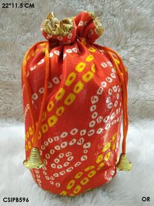 Sacs Potli à cordon avec motif géométrique et pompon, pochettes textiles brodées de style national - Product Image 6