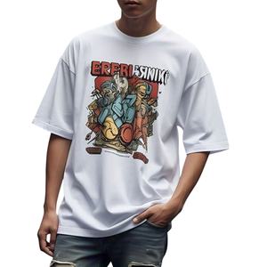 Cropped Boxy T Shirt Hombres Diseños Streetwear Gráfico Oversize Camiseta Hombre Algodón Oversized 100% algodón Camiseta para hombres Loose fit - Product Image 1
