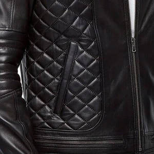 Chaqueta de Cuero Acolchada Moderna Premium para Hombre, Corte Ajustado, Estilo Casual Urbano, Impermeable, Resistente al Viento, Cómoda y Suave - Product Image 6