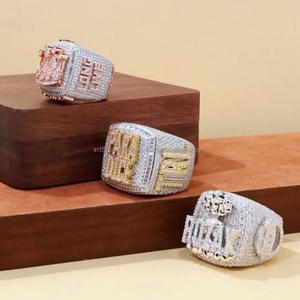 Bague de cocktail de luxe pour homme plaquée or rose avec motif floral, sertie de moissanite pavée, bijou en or massif 18 carats, cadeau - Product Image 3