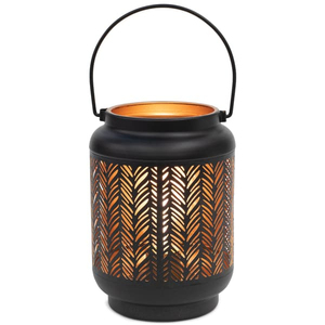 Farol de Hierro con Paneles de Vidrio Negro, Decoración para Exteriores del Hogar, Portavelas, Diseño Duradero, Faroles Hechos a Mano en Oferta - Product Image 3