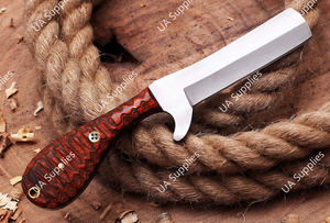 มีดคาวบอยทรงบูลคัตเตอร์ ใบมีดเหล็กกล้าคาร์บอน ด้ามไม้แบบเต็มด้าม สำหรับล่าสัตว์ ตั้งแคมป์ กู้ภัย เดินทาง กีฬากลางแจ้ง - Product Image 2