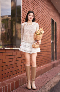 Women's Lace Peter Pan Collar Blouse Long Sleeve Sweet Vintage Style Sheer <b>Layer</b> Embroidered <b>Top</b> Spring Summer ELLIOT - Product Image 2