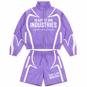 ชุดวอร์มแขนยาวยูนิเซ็กซ์ Ready To Win Industries สีม่วง โพลีเอสเตอร์ สปอร์ต ซัมเมอร์ แห้งเร็ว มีซิปและกระเป๋าข้าง - Product Image 1