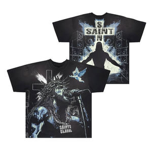 Men's <b>Gothic</b> Cross Skull Graphic T <b>Shirt</b> Oversized Streetwear Heavyweight Cotton Printed Tee in multi colors - Product Image 2