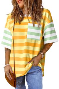Camiseta informal de cuello redondo y manga corta 100% algodón para mujer, transpirable, nueva, camiseta lisa para mujer, en venta en línea. - Product Image 6
