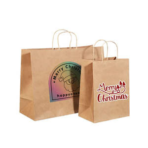 Sacs en papier écologiques personnalisés pour cadeaux de Noël, style sac à main, pour emballages saisonniers - Product Image 3