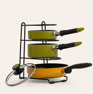 4-Tier Pot and Pan Organizer <b>Rack</b> Adjustable Metal Cookware <b>Storage</b> Stand & Lid Holder for <b>Kitchen</b> Cabinet and Countertop - Product Image 3