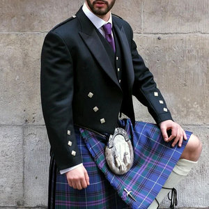 Veste Prince Charlie écossaise noire de haute qualité pour homme, gilet à 5 boutons, tenue traditionnelle des Highlands, OEM ODM - Product Image 2