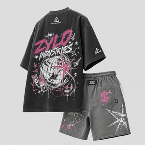 Ensemble de shorts décontractés d'été pour hommes, couleur unie, 100 % coton, séchage rapide, tricoté, avec poches, logo personnalisé, lot de deux - Product Image 1