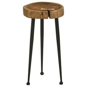 Live Edge Acacia Wood <b>Side</b> <b>Table</b> with Black Steel Frame - Wholesale - Product Image 4