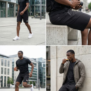 Pantalones Cortos Deportivos Elásticos Negros de Primera Calidad para Unisex, Transpirables, para Gimnasio, Correr, Entrenamiento, Secado Rápido, Ropa Deportiva MI - Product Image 6