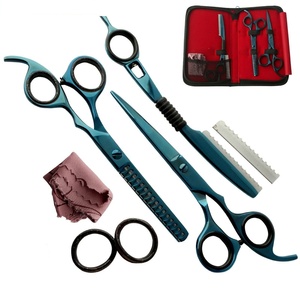 <b>Left</b> <b>Handed</b> Professional Barber <b>Scissors</b> Set Stainless Steel 440C Hair Cutting Thinning Shear Kit - Product Image 1