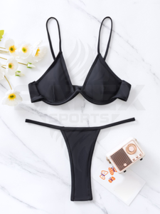 Ensemble de bikini 2 pièces pour femmes, logo personnalisable sur le devant, séchage rapide, maillot de bain écologique - Product Image 5