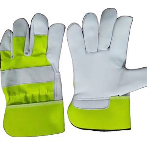 Heavy Duty Canadian Rigger Guantes DE SEGURIDAD Cabra Grano Cuero Volver Naranja Jeans Guantes de seguridad - Product Image 1