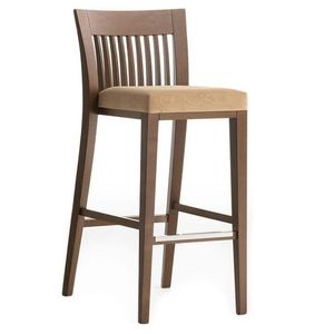 Silla de Bar Moderna de Madera con Asiento Acolchado para Bar en Casa y Mostradores de Cocina, Diseño Contemporáneo, Estructura Estable - Product Image 1