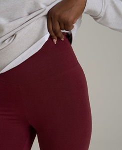 Leggings mi-mollet pour femme, taille mi-haute, décontractés, en tricot uni de coton/élasthanne, respirants, coupe ajustée, 220g, personnalisables - Product Image 5