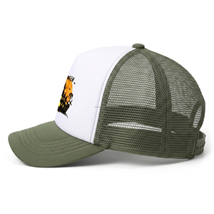 Gorra de Camionero de Halloween con Diseño de Castillo Espeluznante, Frente Blanco, Parte Trasera de Malla Verde Oliva, Ajustable, Unisex, para Fiestas - Product Image 2