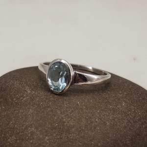Sky Blue Topaz <b>Ring</b> Oval <b>925</b> Sterling <b>Silver</b> December Birthstone Jewelry Elegant Gift For Women Handmade Design - Product Image 2
