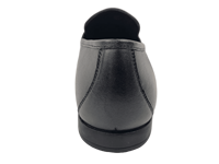 Mocassins en cuir noir pour hommes, bout carré, à enfiler, chaussures de bureau et de carrière, semelle intermédiaire en caoutchouc antidérapante, doublure en cuir véritable, toutes saisons