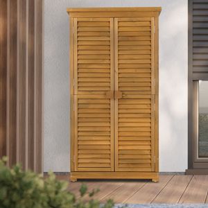 Boîte de rangement de jardin noire à toit incliné en cèdre 87*46.5*160cm, pour espace de rangement jaune - Product Image 5