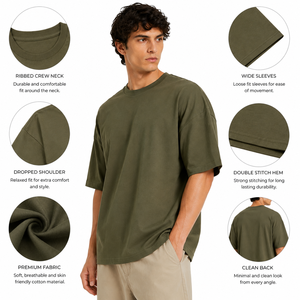 Camiseta extragrande para hombre con diseño espacioso, material suave al tacto y comodidad transpirable que crea un look informal sin esfuerzo. - Product Image 6